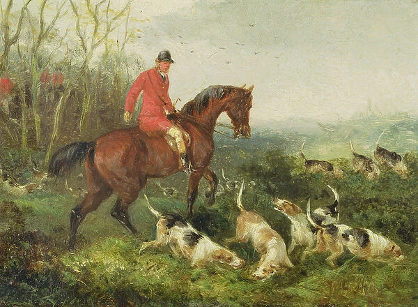 Foxhunting: At Cover (oil on millboard)