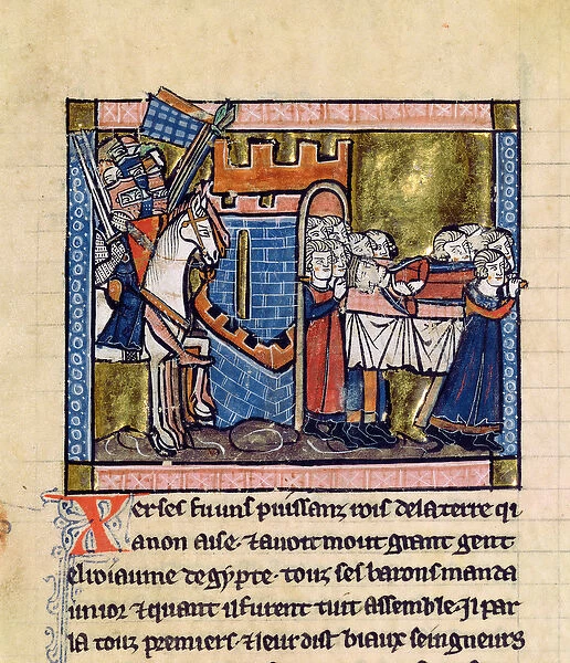 Fr. 2630 f. 102 Citizens of Edessa pay homage to Baldwin II