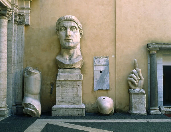 Fragments from a colossal statue of Constantine the Great (marble)