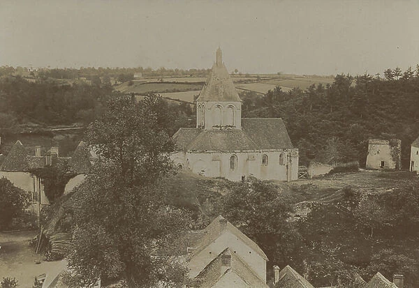 France Centre, Indre, Gargilesse Dampierre: Church Saint Laurent and Notre Dame and the Chateau de Gargilesse, 1865