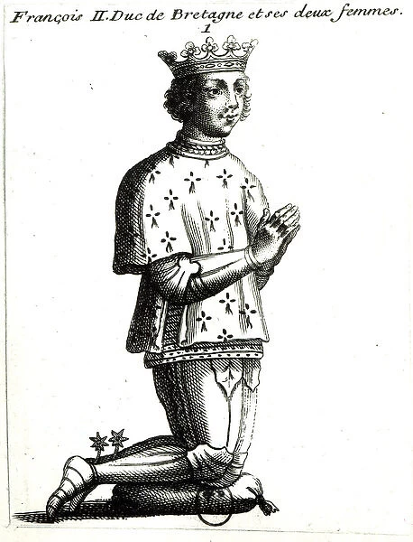Francis II (1435-88) Duke of Brittany (engraving) (b  /  w photo)