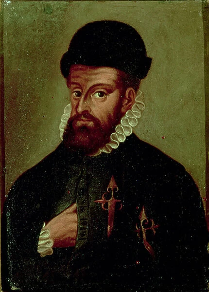 Francisco Pizarro (1478-1541) Spanish conquistador (oil on panel)