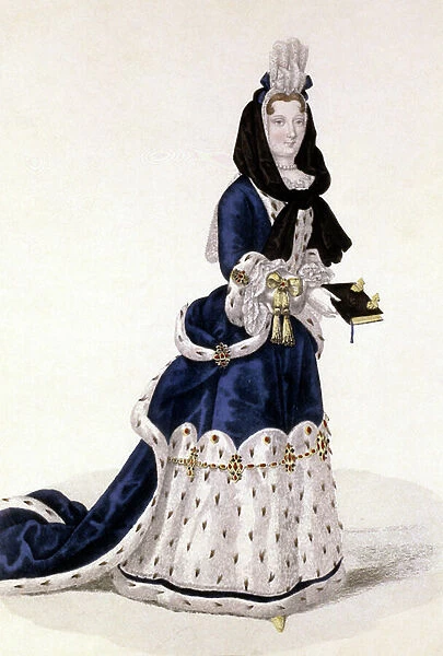 Francoise d Aubigne (colour engraving)