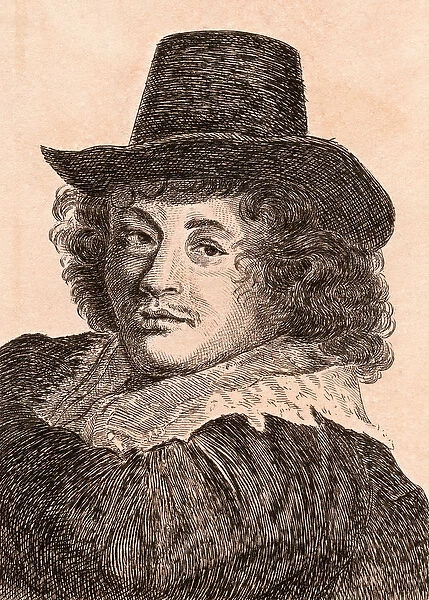 Frans Hals, illustration from 75 Portraits Of Celebrated Painters From Authentic