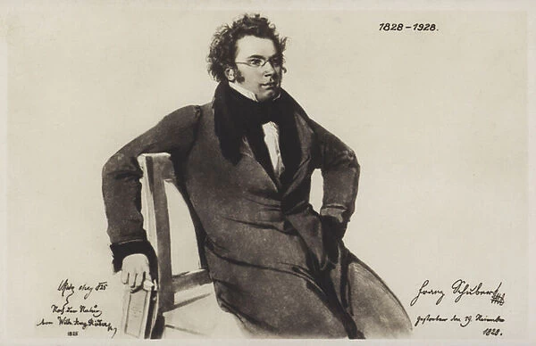 Franz Schubert, Austrian composer, 1825 (litho)