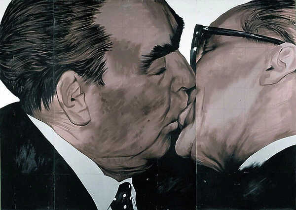 The Fraternal kiss (oil on canvas)