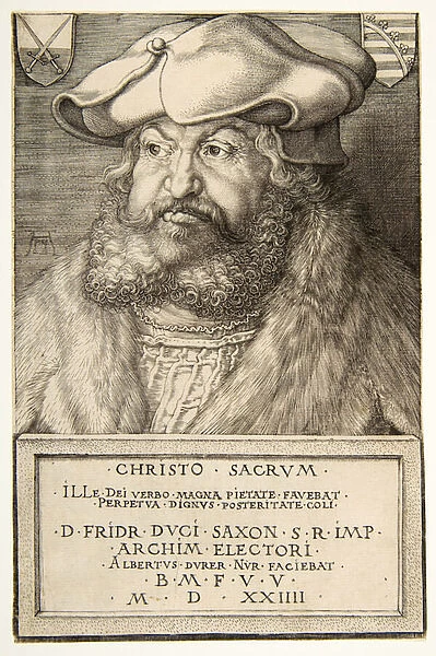 Frederick the Wise, Elector of Saxony, pub. 1524 (engraving)