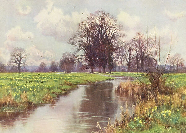 It is free from burden, this merry little river, and neither weir nor mill bars it quick way to the sea (colour litho)