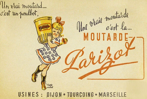 French advertisement for Parizot mustard, 1930 (colour litho)