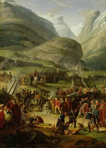 The French Army Travelling over the St. Bernard Pass at Bourg St. Pierre, 20th May 1800