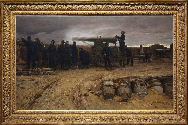 French heavy artillery piece at the siege of Paris, 1872 (oil on canvas)