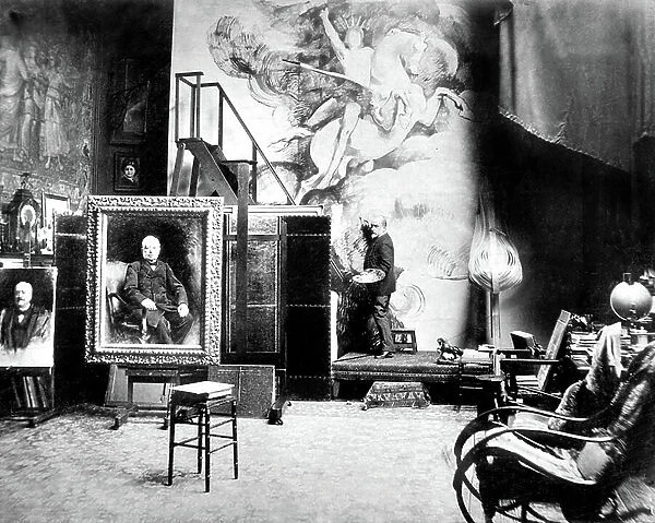 French painter Leon Bonnat in his workshop (after his death, this placeh will be taken over by PaulNadar)