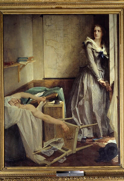 French Revolution: 'Charlotte Corday (1768-1793) at the time of the assassination Jean Paul Marat'Painting by Paul Baudry (1828-1885), 1860, 203 x 154 cm