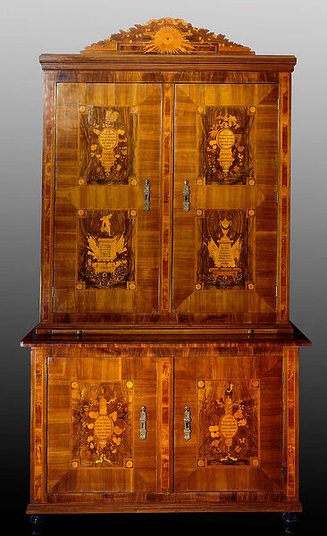 French revolution: mahogany buffet cabinet with revolutionary symbols. 18th century