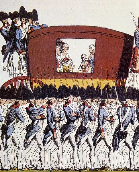 French Revolution: Return of the Royal Family to Paris on 25 June 1791 after the arrest