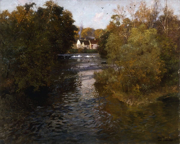 A French River Landscape, (oil on canvas)