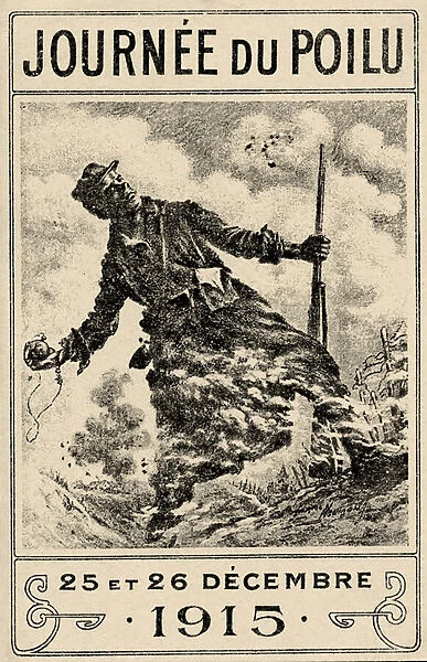 French WWI propaganda poster 'Journee du Poilu'. 25 et 26 decembre 1915', pub. 1915 (colour litho)
