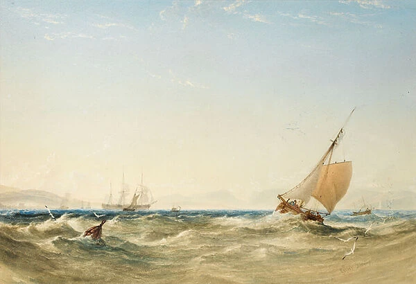 A Fresh Breeze off the Coast of Scotland, 1854 (w  /  c on paper)