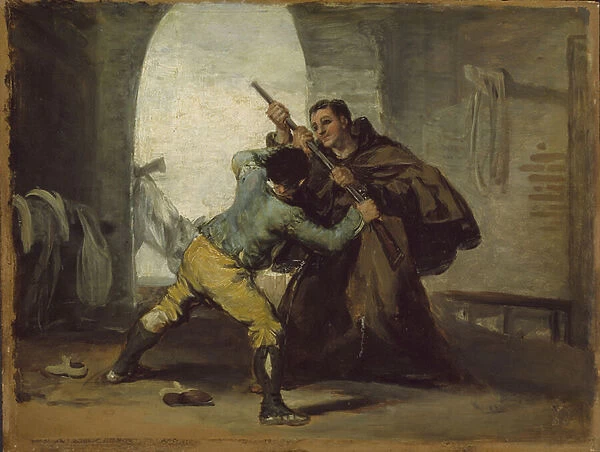 Friar Pedro Wrests the Gun from El Maragato, c. 1806 (oil on panel)