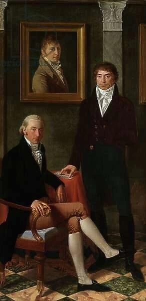 Friendship portrait of the artists Francois Wynckelman, Francois van der Donckt and Joseph Odevaere (oil on canvas)