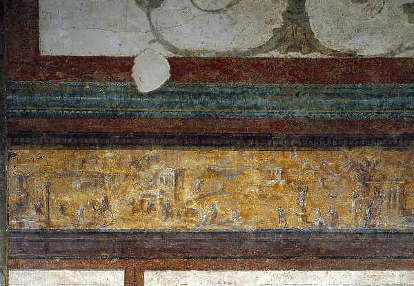 Detail of a frieze from the tablinum, 40-20 BC (fresco)