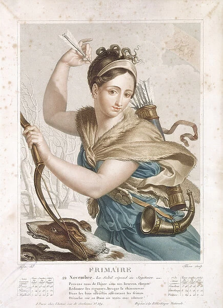 Frimaire (November  /  December), third month of the Republican Calendar, engraved by Tresca, c