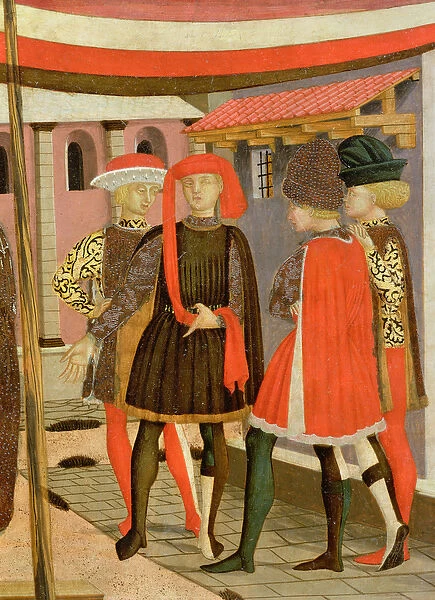 Frontal from the Adimari Cassone, detail of four men, c