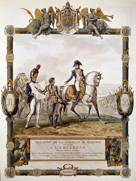 Frontispice of the relationship of the Battle of Marengo on 14 June 1800