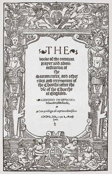 Frontispiece, The Book of Common Prayer, 1549 (litho)