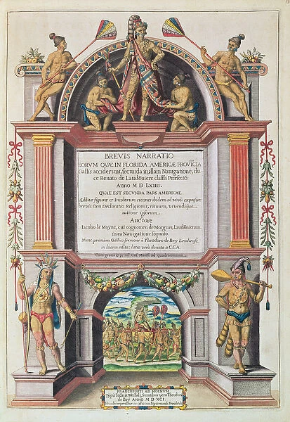 Frontispiece to Brevis Narratio engraved by Theodore de Bry (1528-98