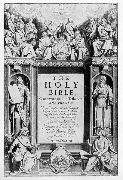Frontispiece to The Holy Bible, pub. by Robert Barker