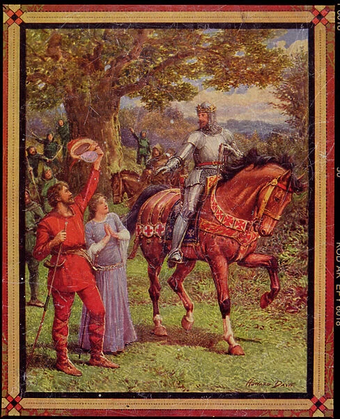 Frontispiece illustration from Robin Hood and his Life in the Merry Greenwood, told by Rose Yeatman Woolf, published by Raphael Tuck, 1910-20 (colour litho)