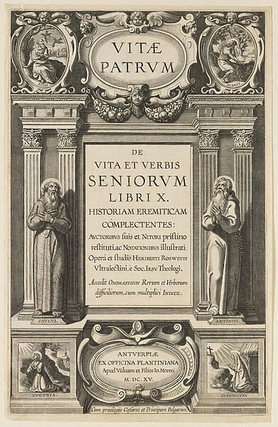 Frontispiece for Lives of the Fathers by Heribert Rosweyde