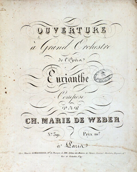 Frontispiece from the opera Euryanthe, by Carl von Weber (litho)