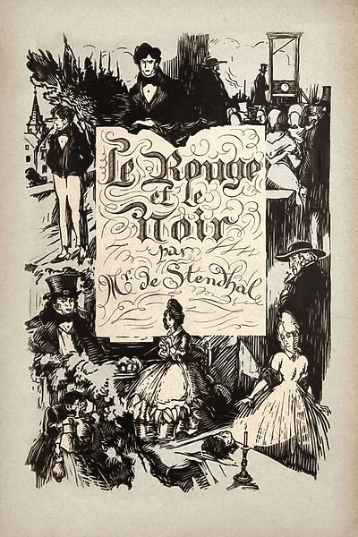Frontispiece of the work Le Rouge et le Noir, illustrated edition G. Cres, Paris 1922 (litho)