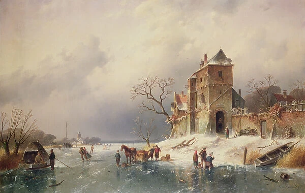 Frozen Winter Scene, 19th century