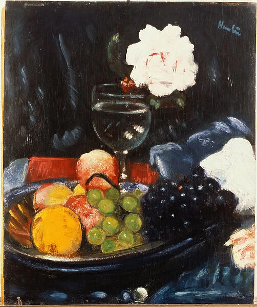 The Fruit Bowl (oil on panel)
