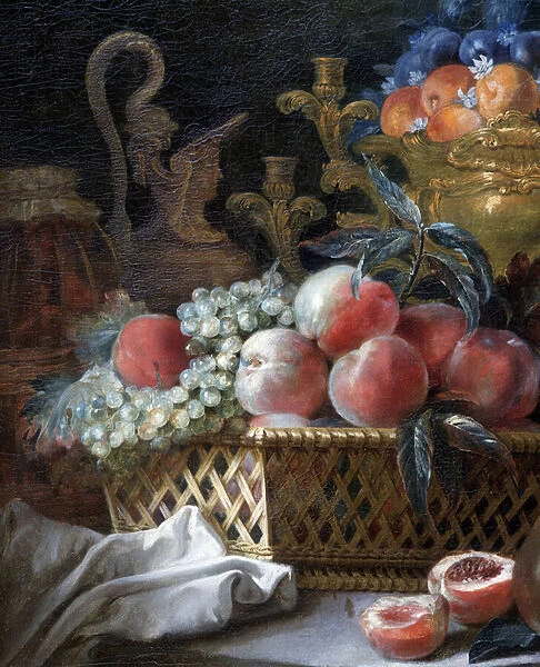 Fruit vase and basket (detail). 1770 (oil on canvas)