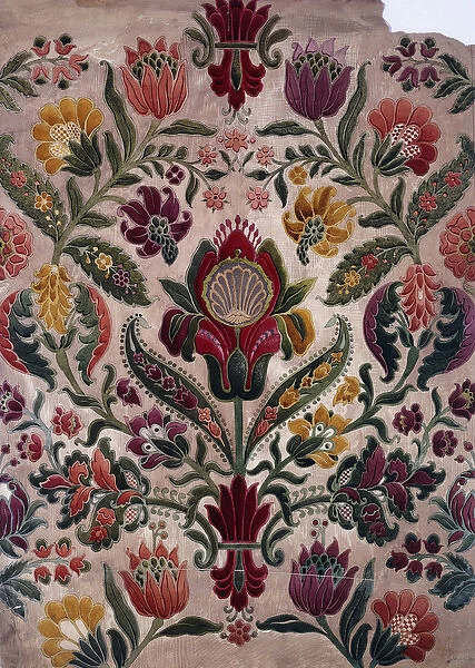 A Full-colour Cartoon of Tapestry, Silk or Wallpaper, c. 1830-40 (pencil and watercolour)