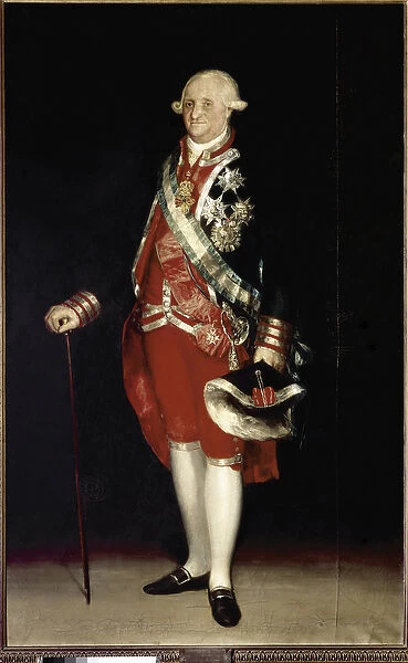 Full-length portrait of Charles IV, King of Spain. (oil on canvas, 19th century)