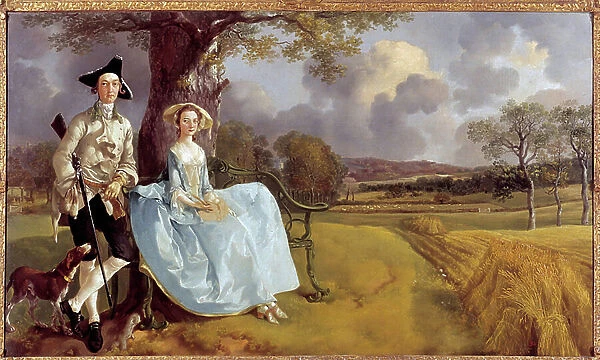 Full-length portrait of Robert Andrews and his wife, 1750 (oil on canvas)