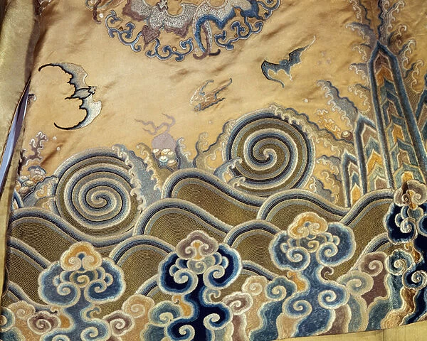 Detail of a funerary robe, Qing Dynasty (1644-1912) (satin)