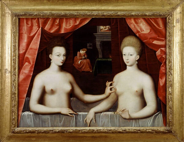 Gabrielle d Estree (1573-1599) and her sister the Duchess of Villars