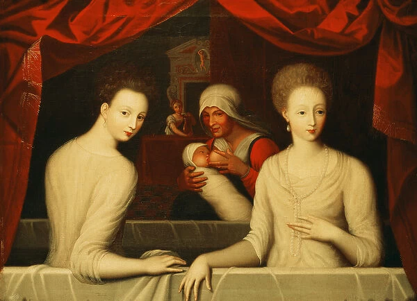 Gabrielle d Estrees (1573-99) and her sister, the Duchess of Villars (oil on canvas)