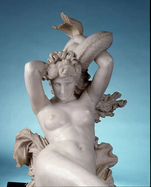 Galatea riding a dolphin, c. 1880 (marble) (detail of 416888)