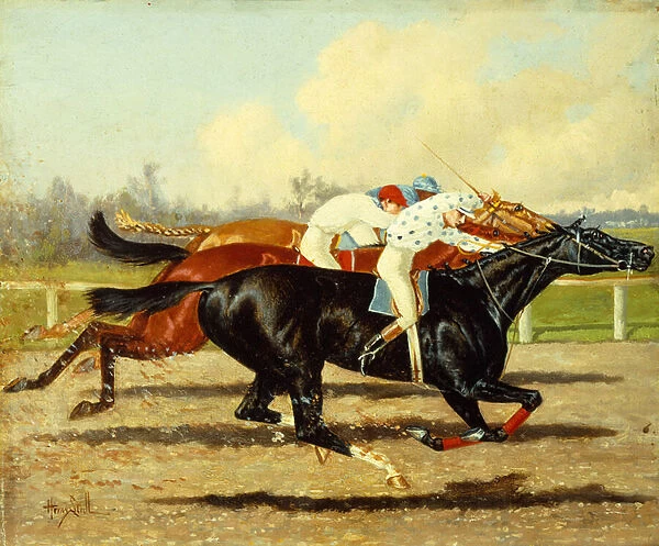 Galilee, Dobbins and Domino Running in the Futurity Stakes, Belmont Park, 1893 (oil on canvas)