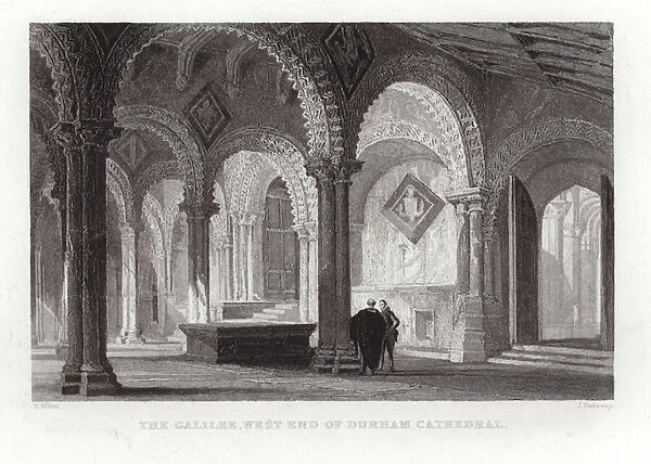 The Galilee at the west end of Durham Cathedral (engraving)