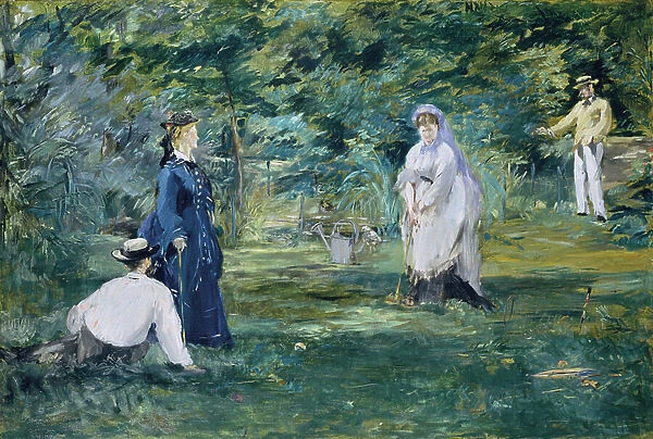 A Game of Croquet, 1873 (oil on canvas)