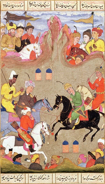 The Game of Polo, miniature from a shahnama, c. 1670 (gouache on paper)