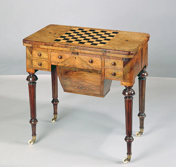 Games and Work Table, by Jenks & Holt, London, c. 1878 (wood)